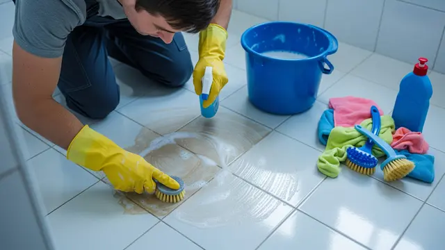 Cara Membersihkan Keramik Kamar Mandi yang Membandel. Foto: AI Generated