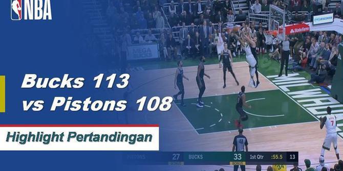 Cuplikan Hasil Pertandingan NBA : Bucks 121 vs Pistons 98