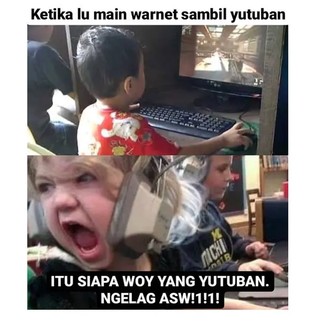 7 Meme Momen Bocah Main di Warnet Ini Bikin Tepuk Jidat