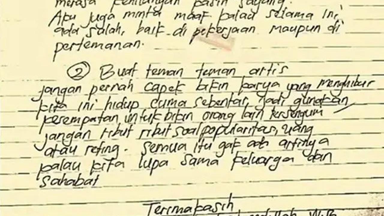 Beredar Surat Wasiat Tulisan Tangan Almarhumah Mpok Alpa, Isinya Menyentuh