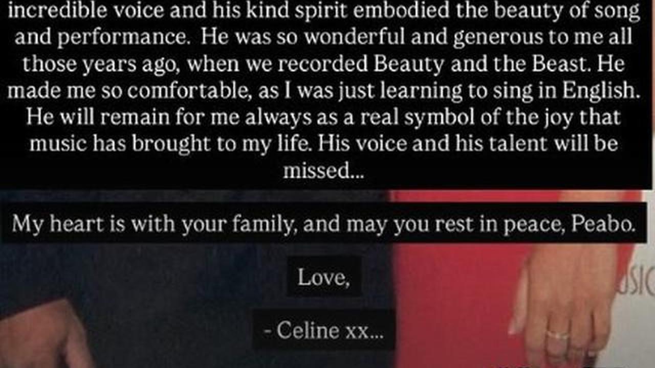Celine Dion Kenang Memori Bersama Mendiang Peabo Bryson di Lagu Beauty and the Beast