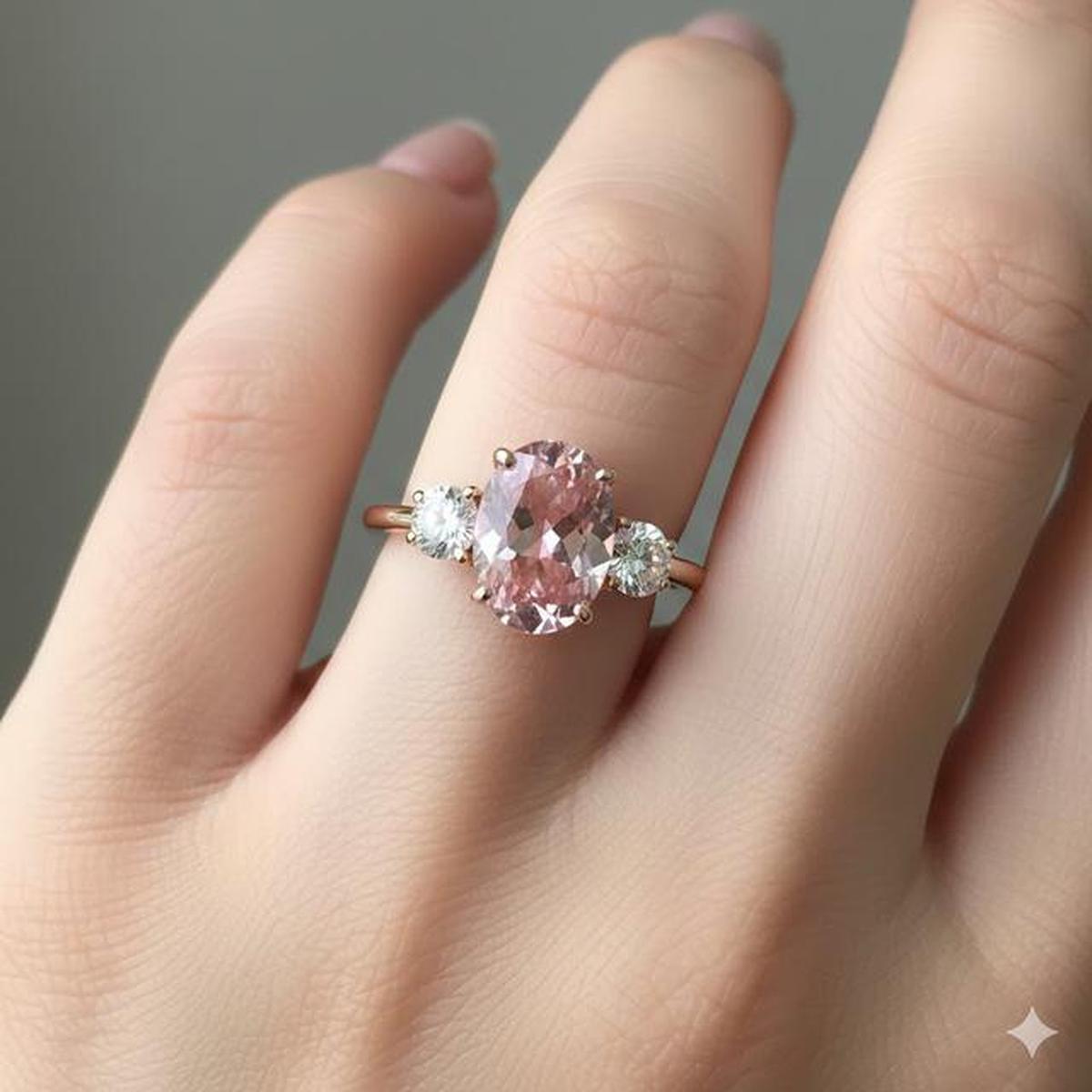10 Model Cincin Emas Batu Morganite Tren 2026, Intip Desainnya