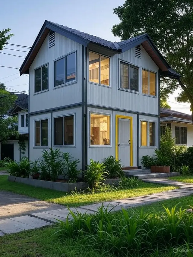 Rumah Kampung Type 36 Dua Lantai (Image by Grok AI)