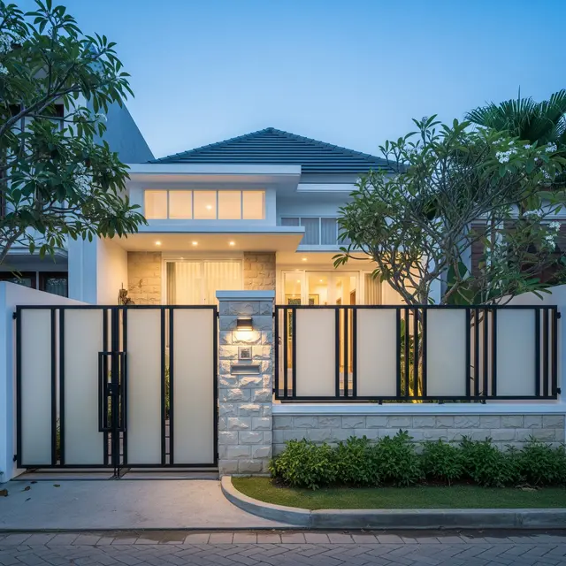 9 Model Pagar Besi Kombinasi Kaca Tempered Privasi Aman dari Luar, Solusi Hunian Modern