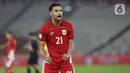 Pemain depan Timnas Indonesia U-23, Jens Raven merayakan golnya ke gawang Brunei Darussalam pada laga Grup A Piala AFF U-23 2025 di Stadion Utama Gelora Bung Karno, Jakarta, Selasa (15/7/2025). (Liputan6.com/Helmi Fithriansyah)