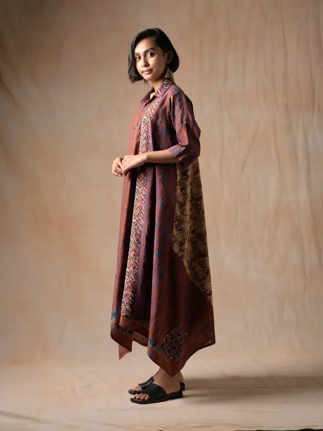 Long Dress Batik Oversized Tunik Asimetris Dailywear