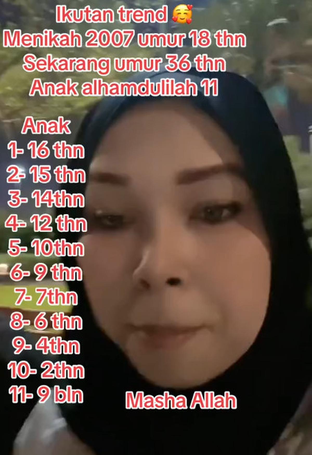 Viral Wanita dengan Memiliki 11 Anak di Usia 36 Tahun, Anak Pertama Sudah Berusia 16 Tahun