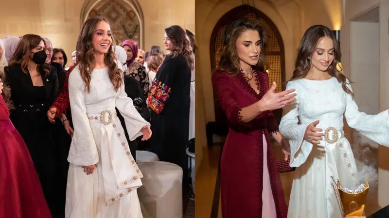 Putri Iman dari Yordania bersama Ratu Rania
