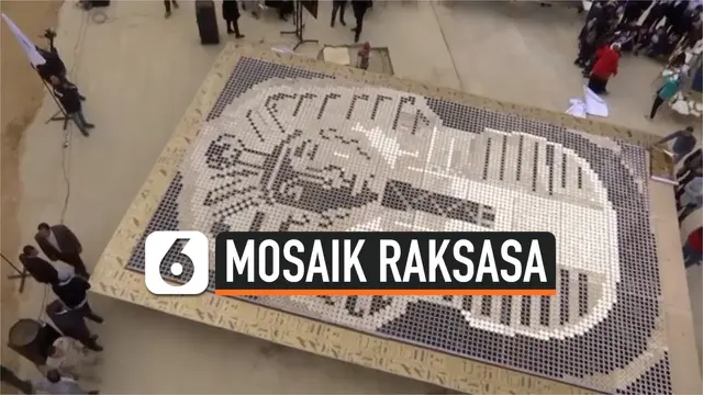 VIDEO: Mosaik Raksasa dari Ribuan Cangkir Kopi Pecahkan Rekor Dunia
