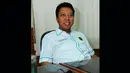 Ketua Umum PPP versi Musyawarah Nasional Surabaya Romahurmuziy saat berada di kantor KPU. Romahurmuziy menjelaskan perihal kedatangannya untuk membahas legalistas kepengurusan partai, Jakarta, Selasa (27/1/2015). (Liputan6.com/Faisal R Syam)