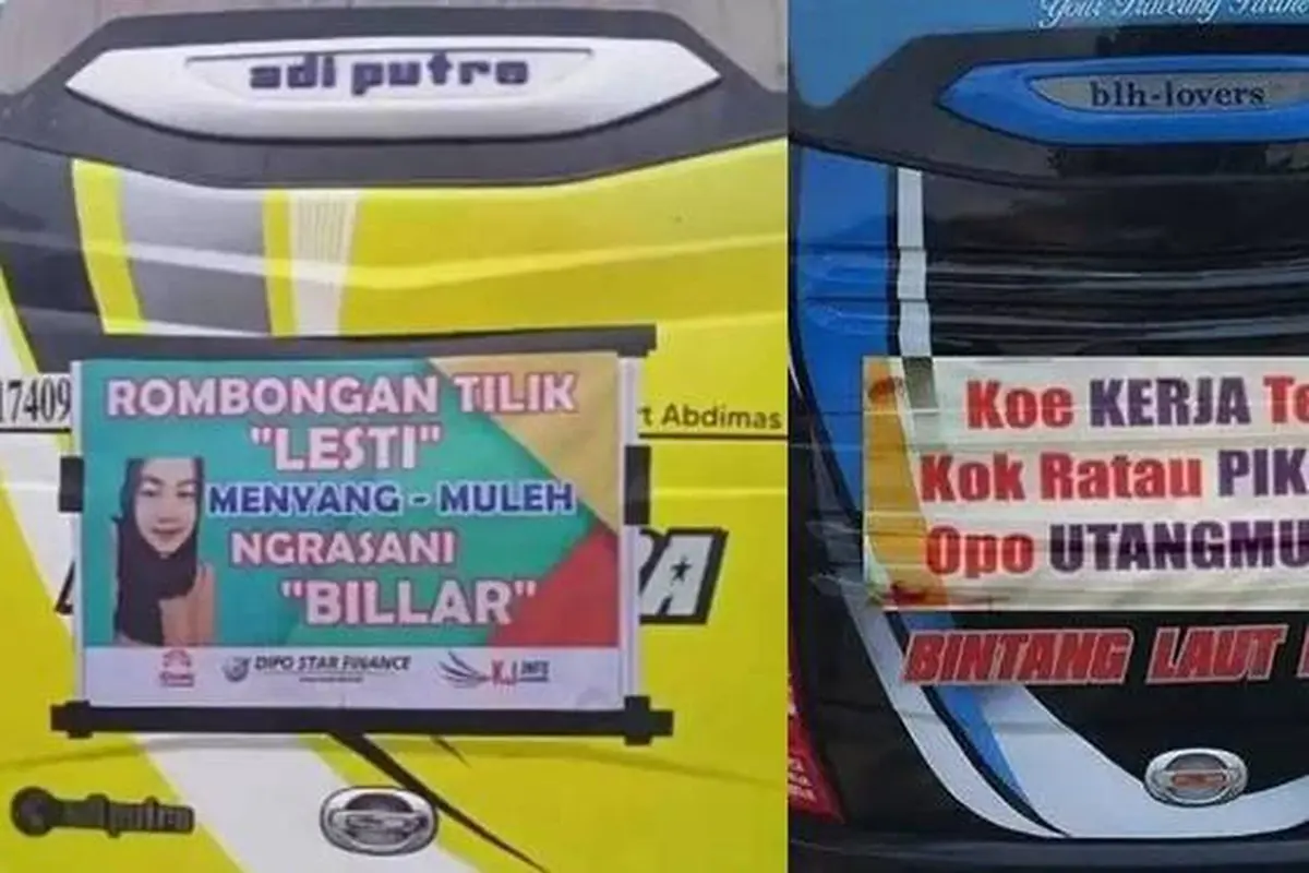 8 Tulisan Kocak di Belakang Bus Ini Bikin Mikir Pengguna Jalan