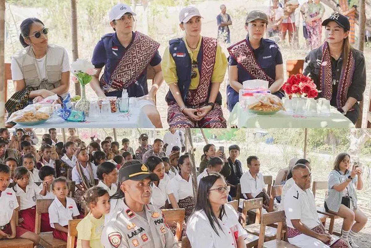 7 Potret Luna Maya dan Maxime Bouttier di Kupang, Beri Bantuan Gedung Sekolah