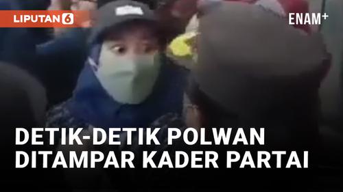 VIDEO: Duh! Kader Partai Prima Tampar Polwan saat Demo di Gedung KPU