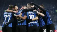 Inter Milan mengalahkan Chievo Verona 5-0 pada giornata ke-15 Serie A 2017-2018 di Giuseppe Meazza, Milan, Minggu (3/12/2017). (AP Photo/Antonio Calanni)