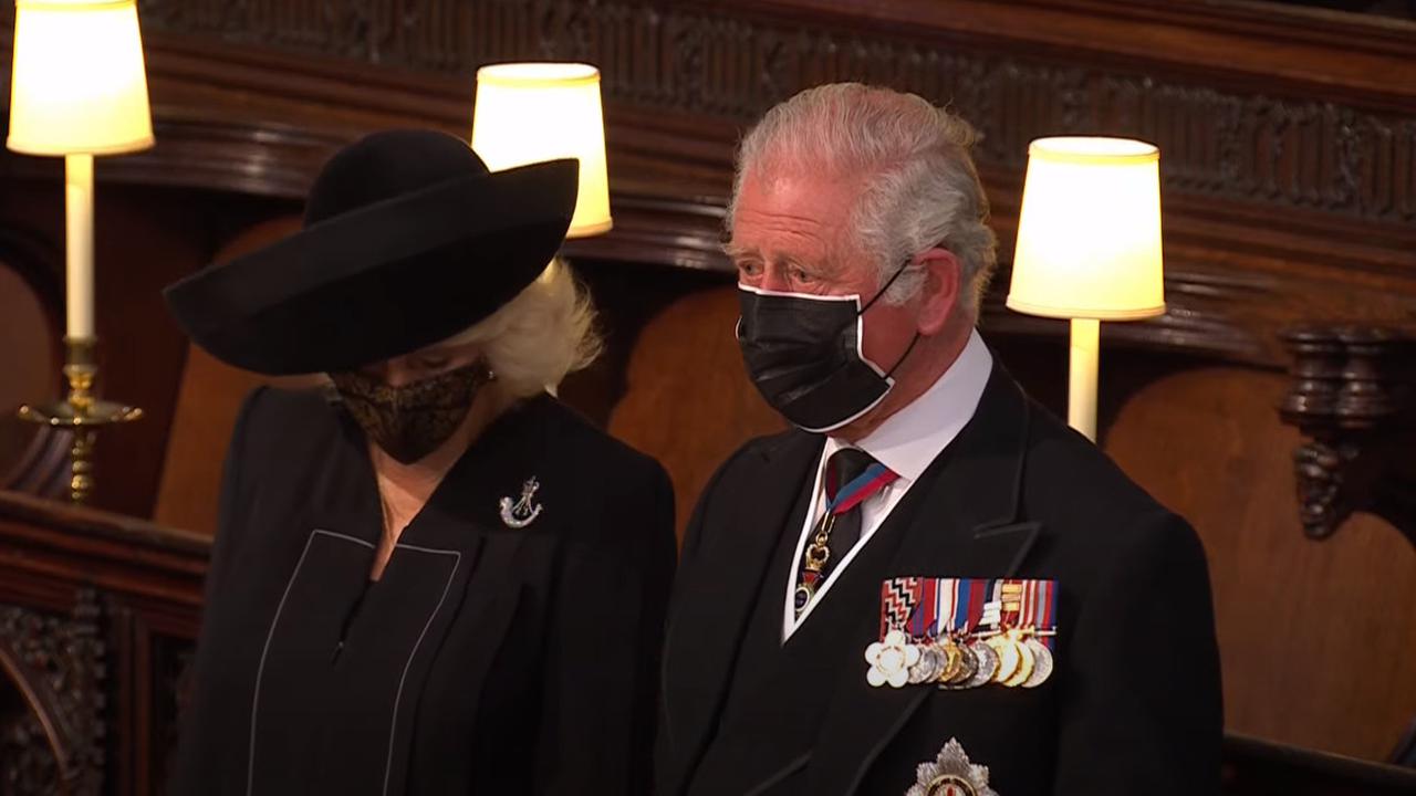Pangeran Charles dan Duchess Camilla di pemakaman Pangeran Philip.