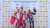 Kiandra Ramadhipa race pertama seri ketiga Asia Road Racing Championship (ARRC) 2024 di Sirkuit Motegi, Jepang, Sabtu (8/6/2024). (Dok AHRT)