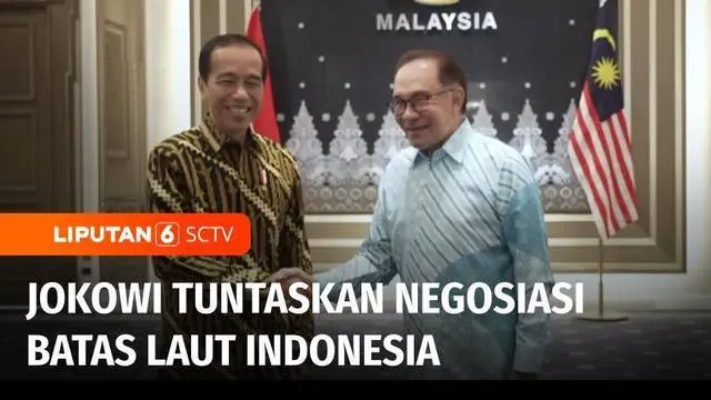 Berkunjung ke Malaysia, Presiden Joko Widodo bertemu dengan Perdana Menteri Malaysia, Anwar Ibrahim. Dalam pertemuan tersebut, Indonesia dan Malaysia menyepakati penyelesaian batas laut teritorial antar kedua negara. Proses negosiasi ini sudah memaka...