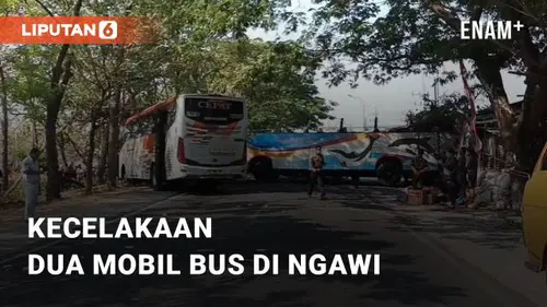 VIDEO: Kecelakaan Dua Mobil Bus Jurusan SBY-YK di Ngawi, Jawa Timur