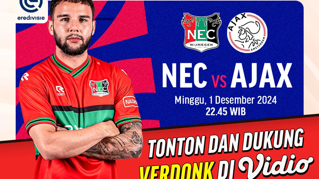 Jadwal Eredivisie NEC vs Ajax Matchweek 14 di Vidio