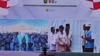 Presiden Prabowo Subianto bersama Penjabat Gubernur Sumatera Utara atau Pj Gubernur Sumut Agus Fatoni meresmikan Pembangkit Listrik Tenaga Air (PLTA) Asahan 3. (Ist)