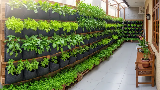 Model Kebun Sayur Dekat Teras Samping yang Sempit tapi Rapi
