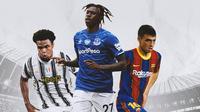 Ilustrasi - Moise Kean, Pedri, Weston McKennie (Bola.com/Adreanus Titus)