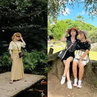 Baru-baru ini liburan ke Bali Zoo bersama sang ibu, Natasha Wilona tampil kasual dengan striped crop top, shorts pants, dan sneakers. [Foto: IG/natashawilona12].