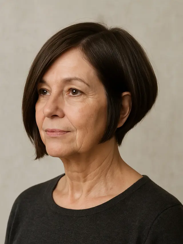 Model Rambut Bob Nungging Pendek untuk Ibu-ibu 50 Tahun di 2025/Ilustrasi gambar oleh AI