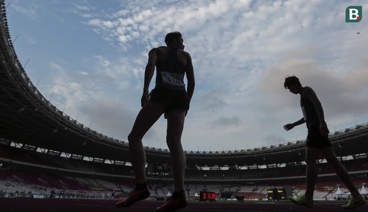 Suasana Stadion Utama Gelora Bung Karno tempat cabang atletik diperlombakan pada 18th Asian Games Invitation Tournament di Senayan, Jakarta Minggu (11/2).   (Bola.com/Peksi Cahyo)