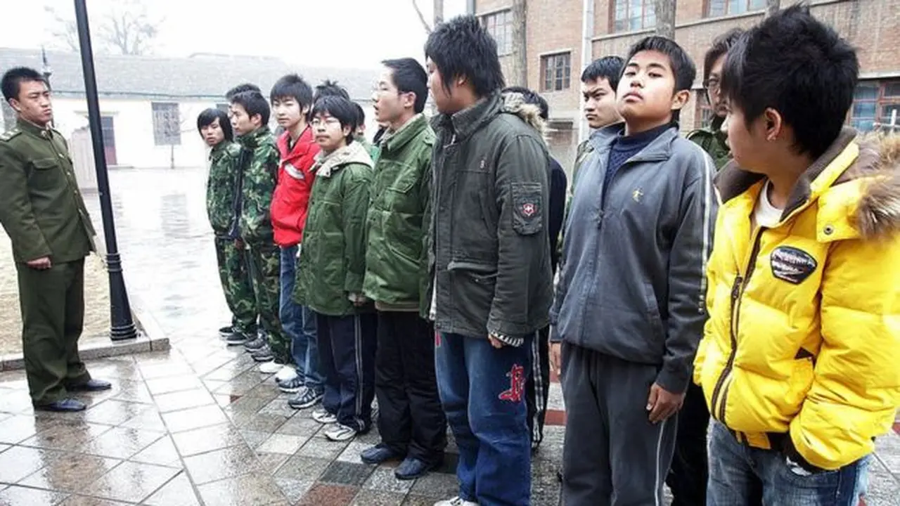 Suasana pusat pelatihan dan kamp pecandu internet dan gim bagi anak-anak di China (AFP)