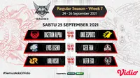 Link Live Streaming MPL Indonesia Season 8 Pekan Ketujuh di Vidio, Sabtu 25 September 2021. (Sumber : dok. vidio.com)