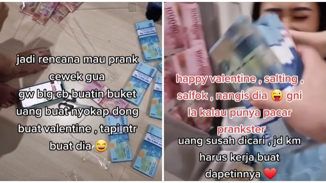 Dikira untuk Ibunya, Wanita Ini Ternyata Diprank Pacar Bikin Buket Uang Rp 40 Juta