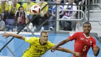 Swedia kalahkan Swiss 1-0 pada 16 besar Piala Dunia 2018 (AP Photo/Efrem Lukatsky)