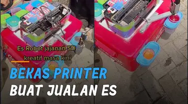 Jajanan unik anak SD yang dinamakan es robot ini mengundang perhatian.