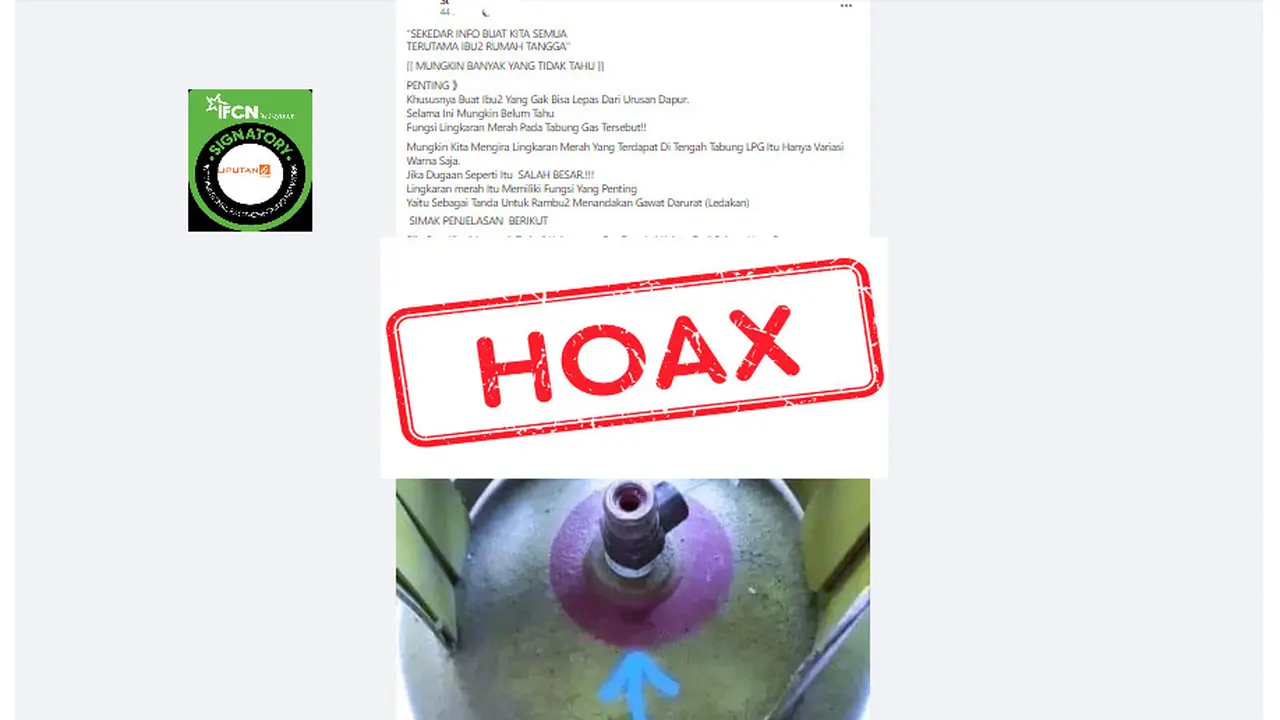 Tangkapan layar hoaks seputar LPG