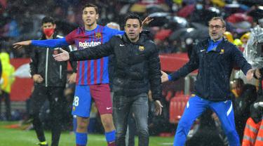 Foto: Belum Konsisten di Liga Spanyol, Barcelona di Tangan Xavi Tak Mampu Kalahkan 10 Pemain Sevilla
