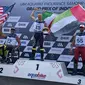 Pembalap jetski asal Hungaria, Gyorgy Kasza, keluar sebagai juara pada UIM Aquabike Endurance Samosir Cup (Reza Efendi/Liputan6.com)