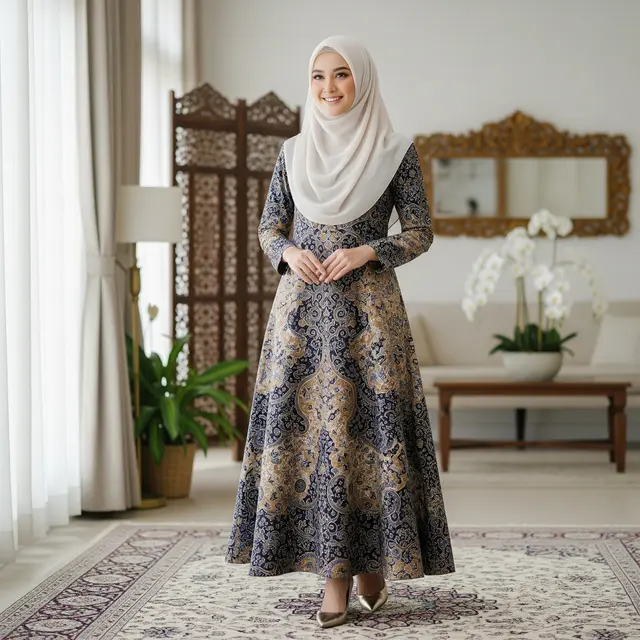 Model Batik Wanita Lebaran Terbaru dengan Potongan Simple