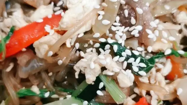 Japchae otentik Korea