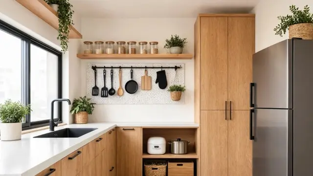 Desain Dapur Rumah Subsidi yang Terlihat Luas dan Rapi (AI generated)