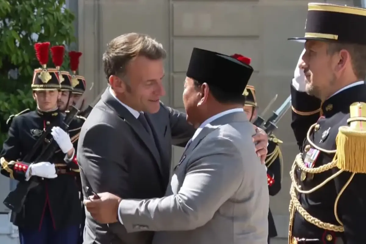 Presiden Republik Indonedia, Prabowo Subianto dan Presiden Prancis Emmanuel Macron (Youtube Sekretariat Presiden)