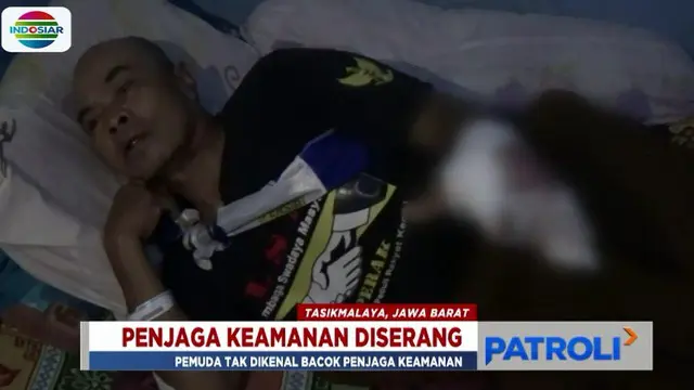 Dibacok Pemuda Tak Dikenal, Penjaga Keamanan di Tasikmalaya Luka Parah di Leher