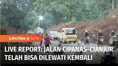 Sempat terputus akibat adanya longsor karena gempa, Jalan arteri Cipanas-Cianjur sudah dapat dilewati kembali oleh pengendara.