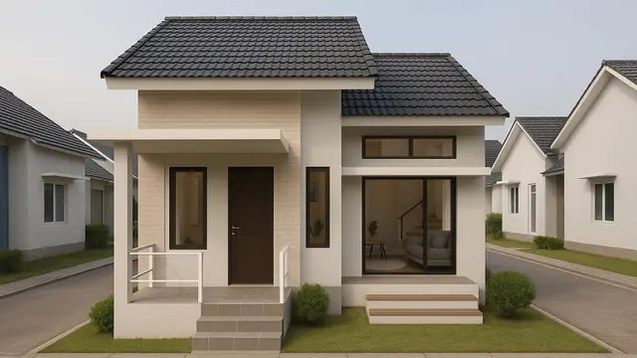 8 Model Rumah Sederhana 6x12 Dengan 3 Kamar dan Teras Depan, Mungil Tapi Nyaman