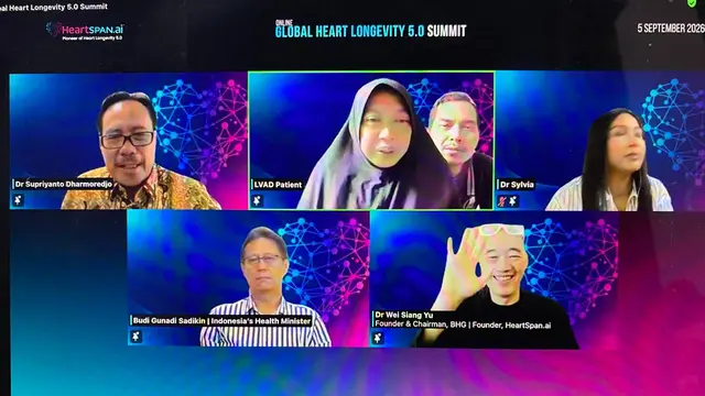 Menkes Budi bicara tentang pelayanan gagal jantung canggih pada Global Heart Longevity 5.0 Summit, Sabtu (5/9/2026).