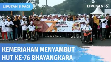 Peringatan ke-76 Hari Bhayangkara dimeriahkan Keluarga Besar Putra-putri Polri dengan menggelar acara gerak jalan santai atau Fun Walk di Kawasan GBK. Sedang pada malam hari digelar pertunjukan wayang kulit di Mabes Polri.