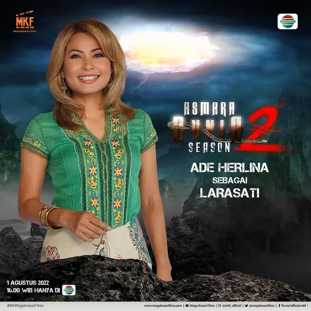 Ade Herlina dalam Mega Series Asmara 2 Dunia Season 2 tayang di Indosiar mulai hari ini, Senin 1 Agustus 2022  (Foto: instagram @mkf_official)