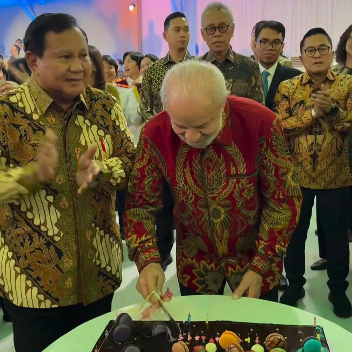 Prabowo dan Presiden Brasil Rayakan Ultah Bareng di Istana