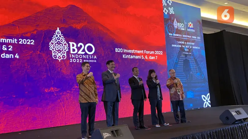 Net Zero Summit 2022 yang diadakan oleh KADIN, dalam rangkaian B20 investment forum diselenggarakan di BNDCC, Nusa Dua, Bali pada 11 November 2022. (Liputan6/Benedikta Miranti)