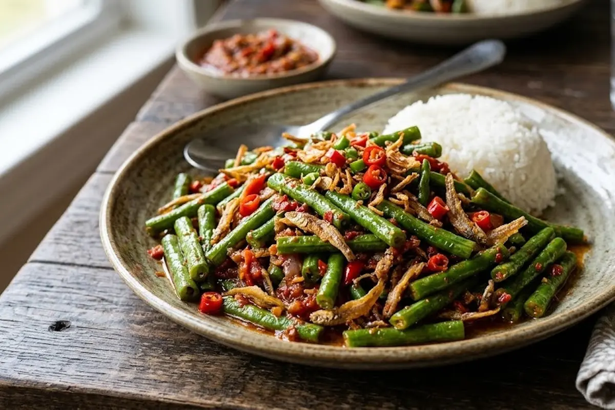 Resep Tumis Kacang Panjang Teri Pedas (AI Generated)